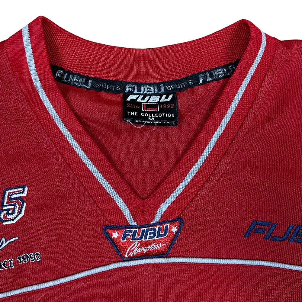 Vintage FUBU Red Short Sleeve Embroidered T-Shirt - Ex Materia