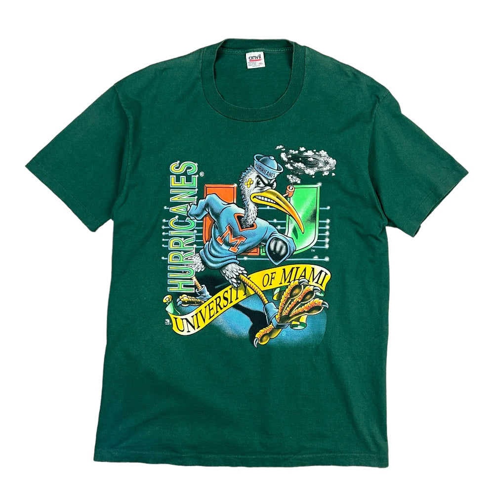 Vintage 90s Miami Hurricanes T Shirt Made in USA - Ex Materia