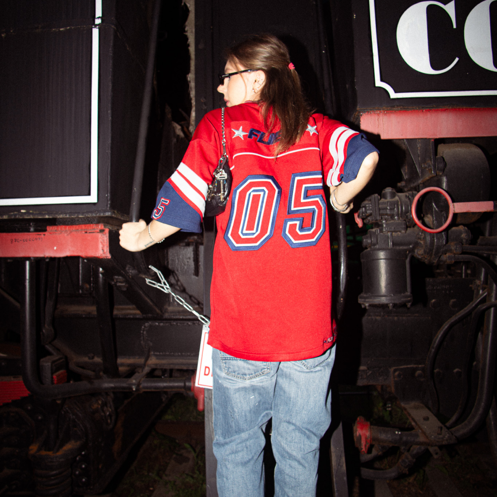 Vintage FUBU Red Short Sleeve Embroidered T-Shirt - Ex Materia