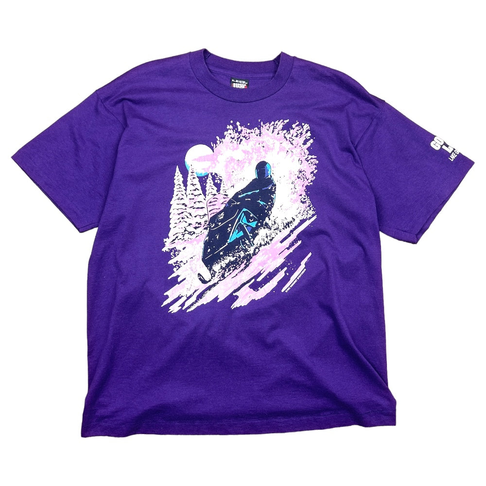 Vintage 90s Purple Ski T-Shirt Single Stitch Made in USA - Ex Materia