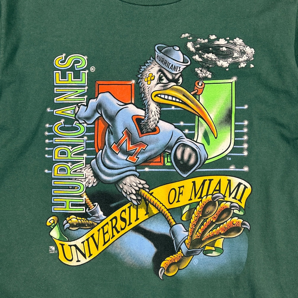 Vintage 90s Miami Hurricanes T Shirt Made in USA - Ex Materia