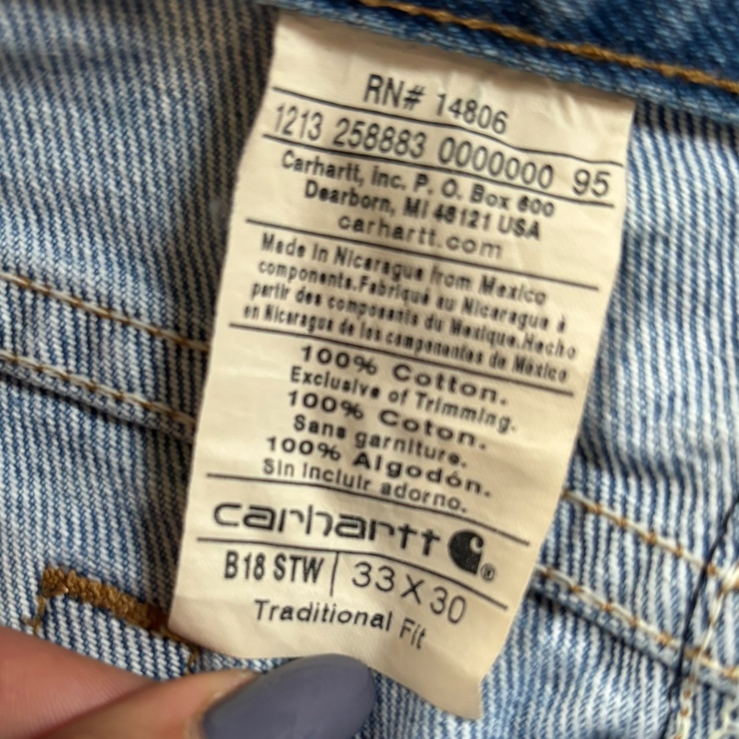 Carhartt Workwear Jeans Traditional Fit 2010s W33/L30 - Ex Materia