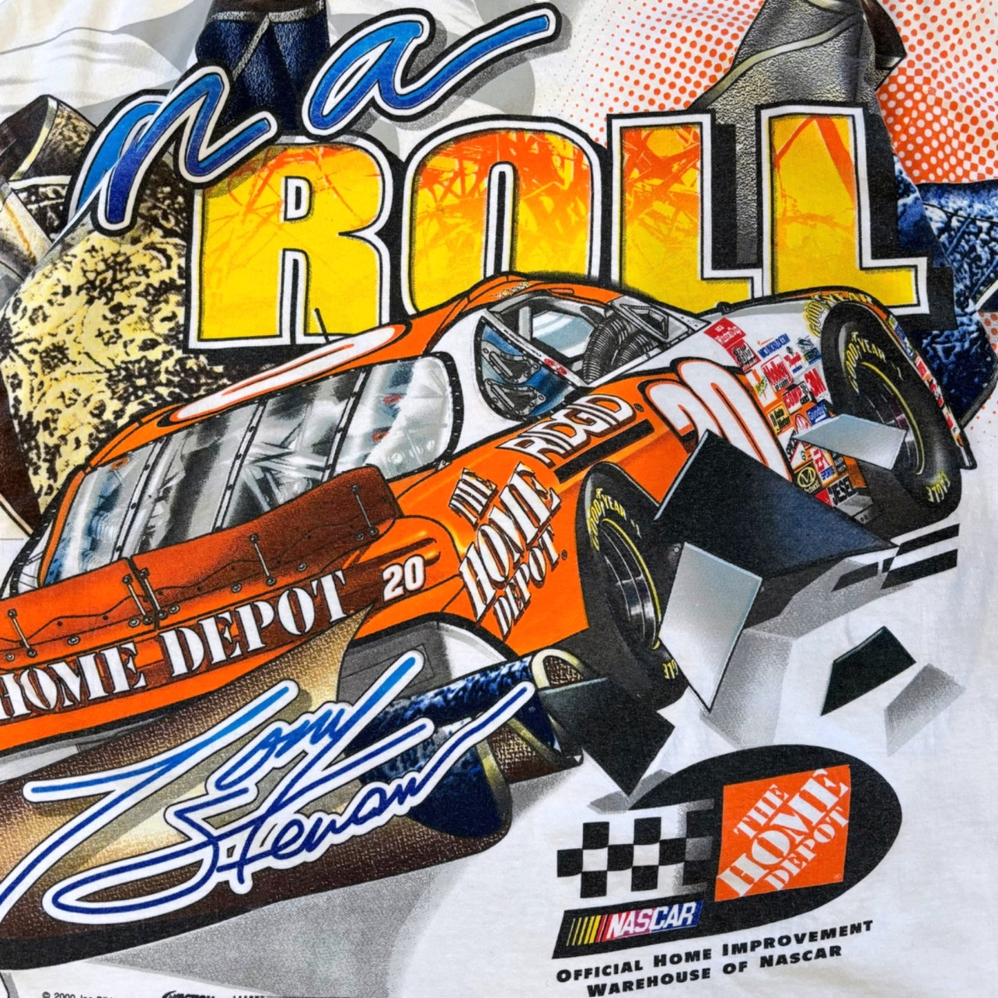 Vintage Tony Stewart 2000 Nascar Racing All Over Print T Shirt - Ex Materia
