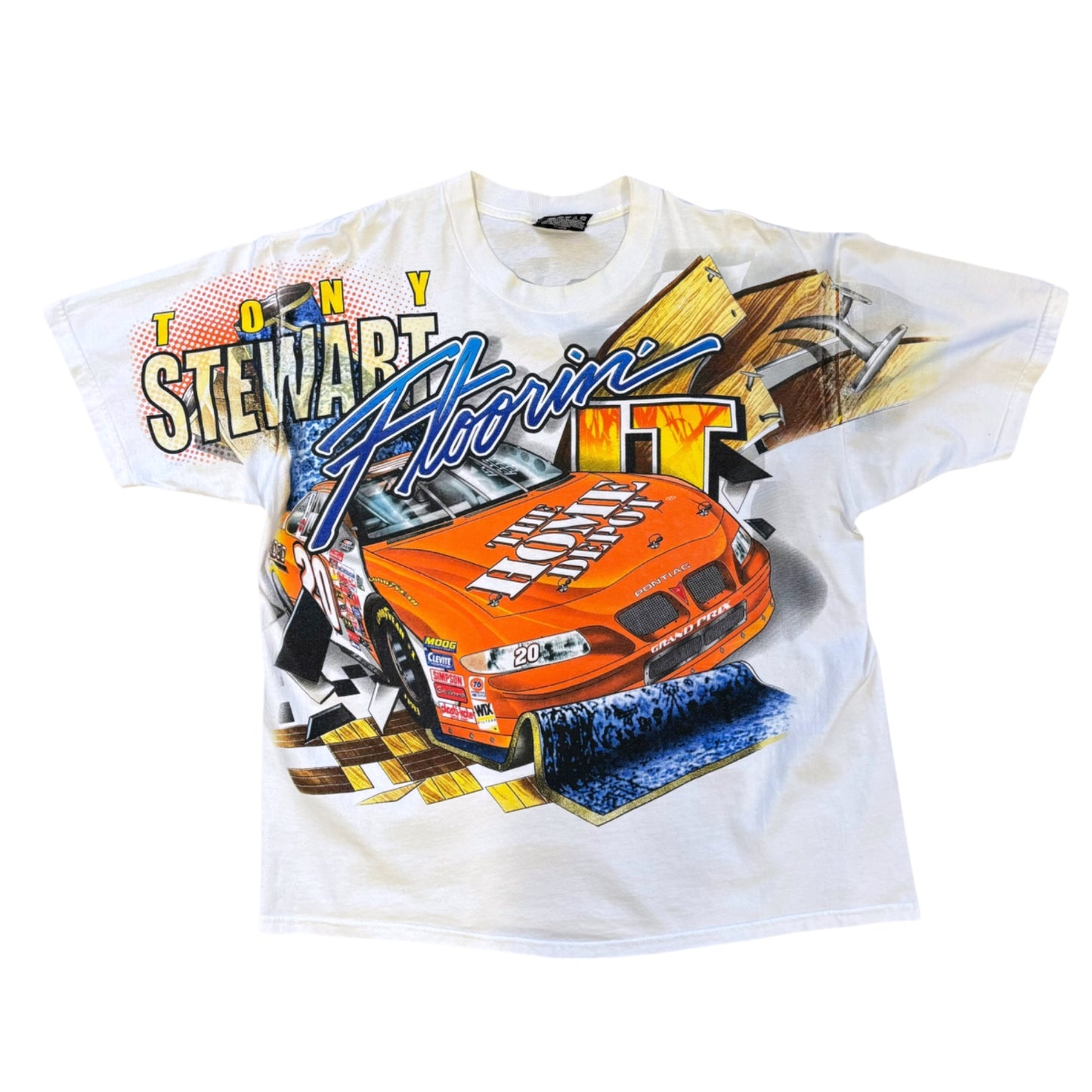 Vintage Tony Stewart 2000 Nascar Racing All Over Print T Shirt - Ex Materia