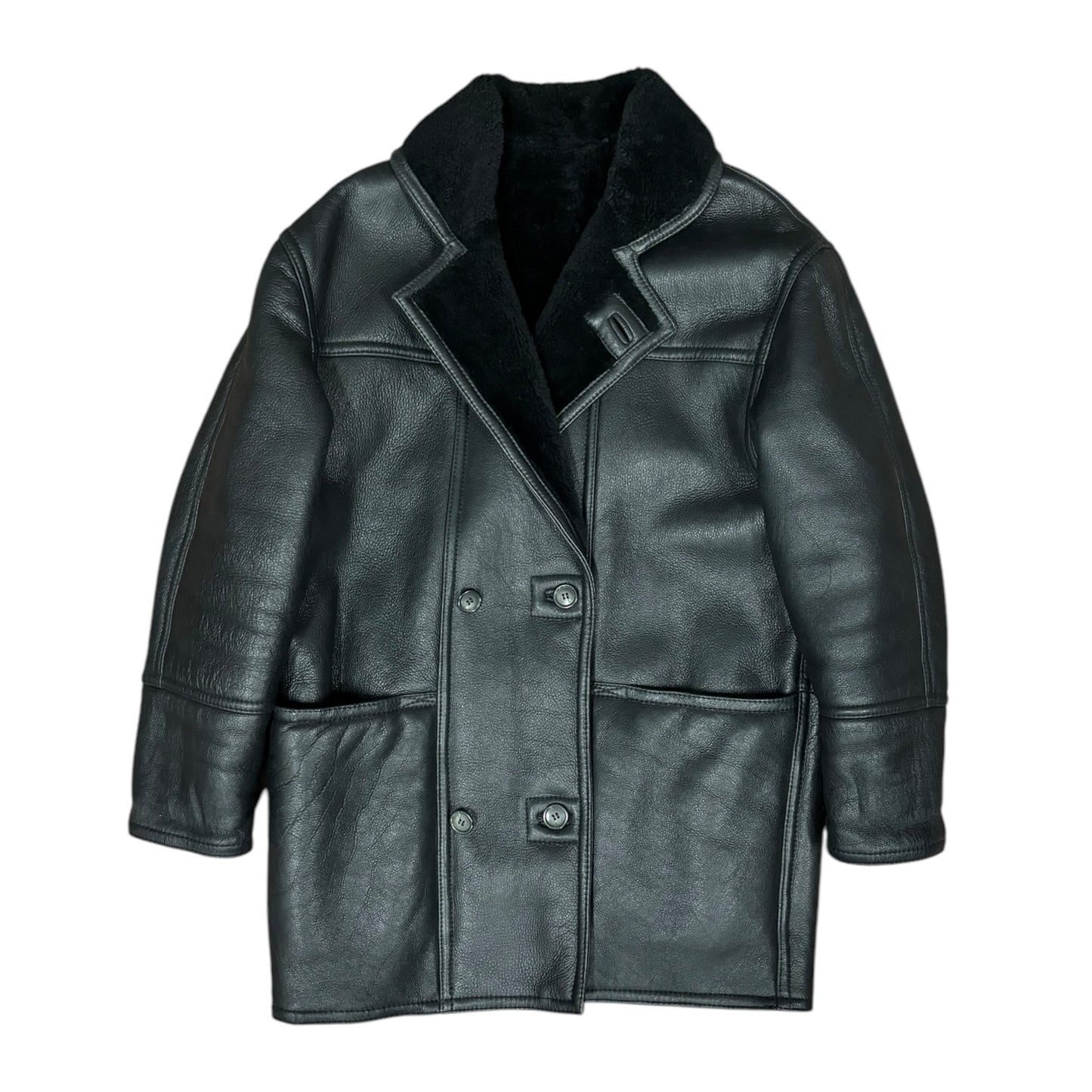 Black Shearling Coat - Ex Materia
