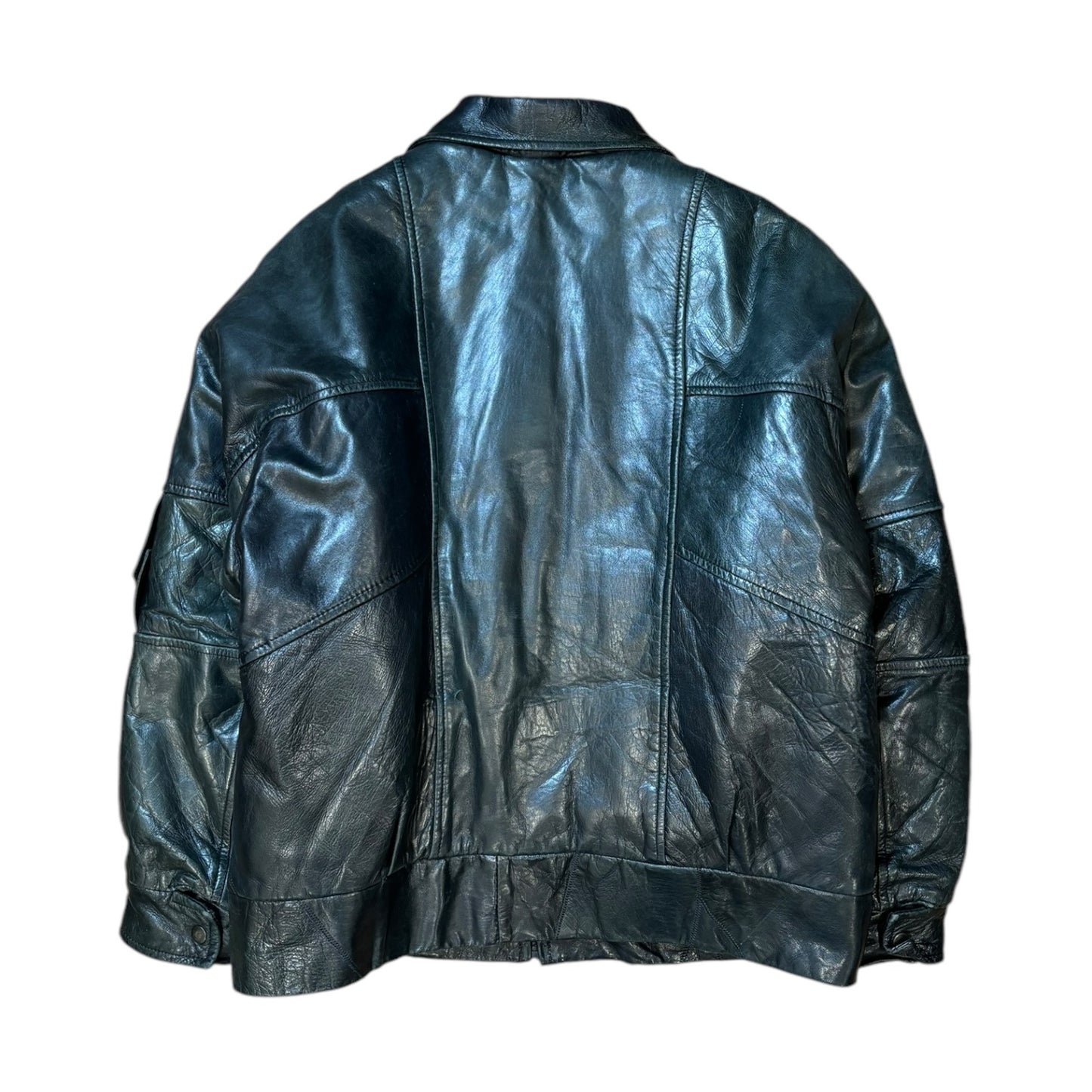 Vintage Leather Bomber Jacket - Ex Materia