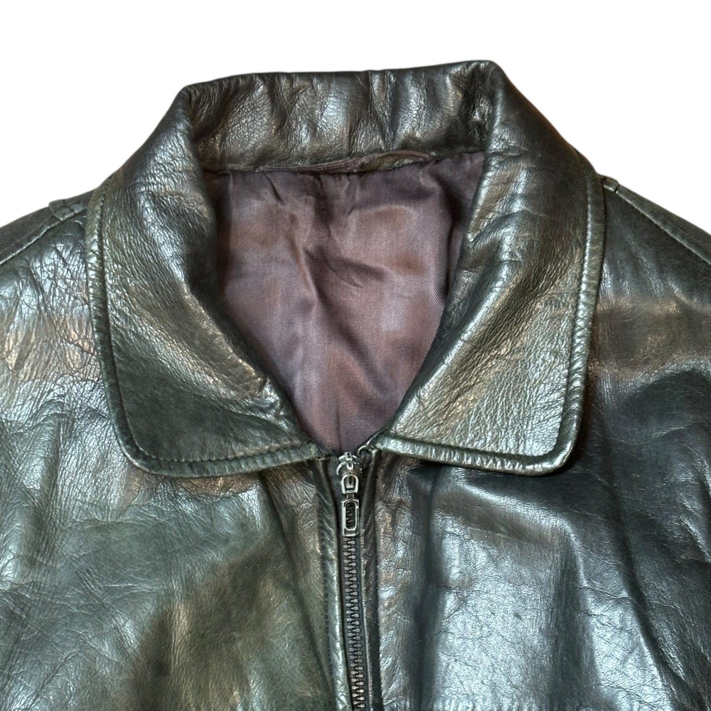 Vintage Leather Bomber Jacket - Ex Materia