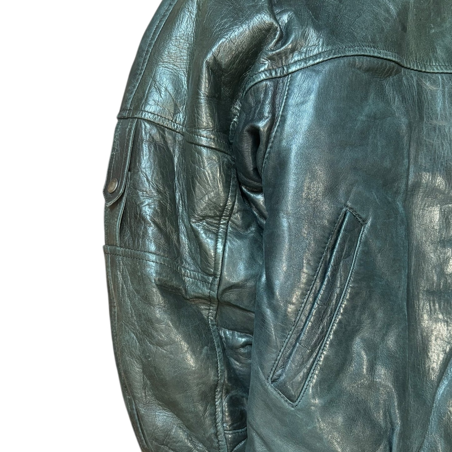 Vintage Leather Bomber Jacket - Ex Materia