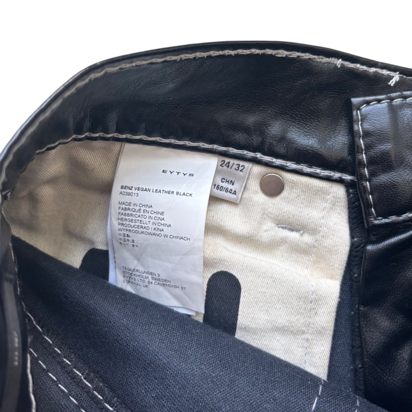Eytys Benz Vegan Leather Black Pants