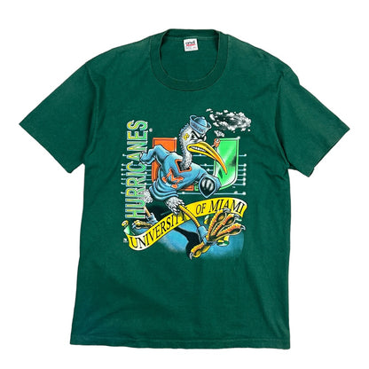 Vintage 90s Miami Hurricanes T Shirt Made in USA - Ex Materia