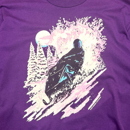 Vintage 90s Purple Ski T-Shirt Single Stitch Made in USA - Ex Materia