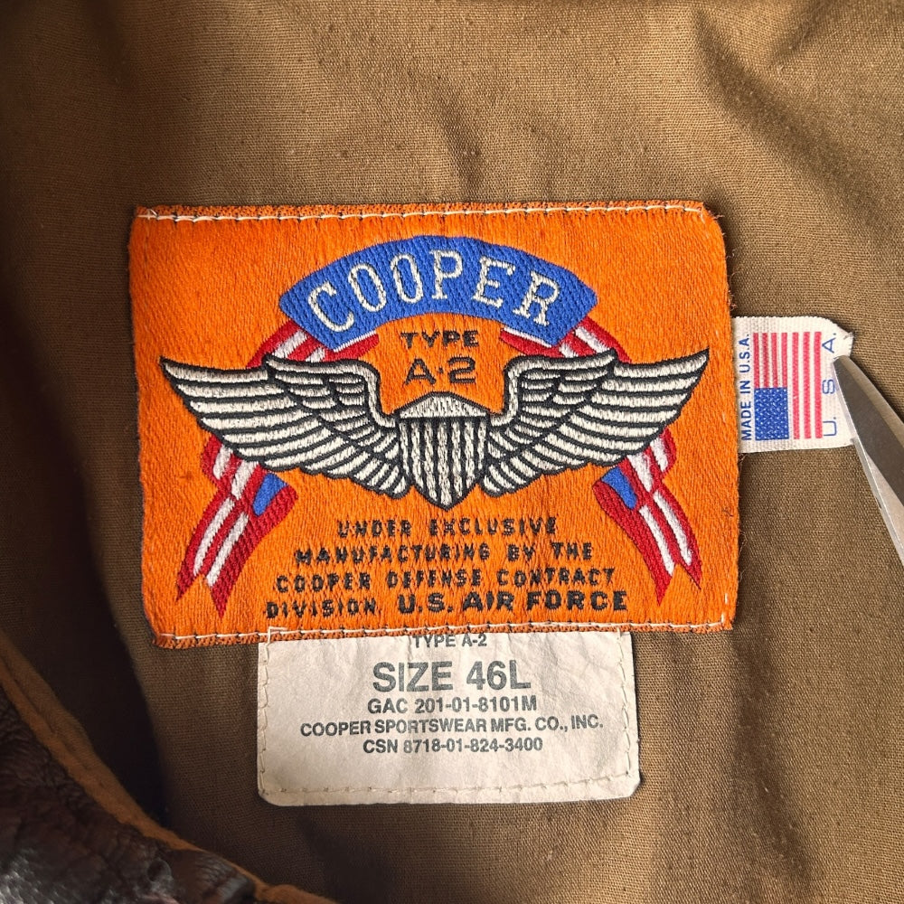 Vintage Cooper A-2 Made In USA Leather Flight Jacket - Ex Materia